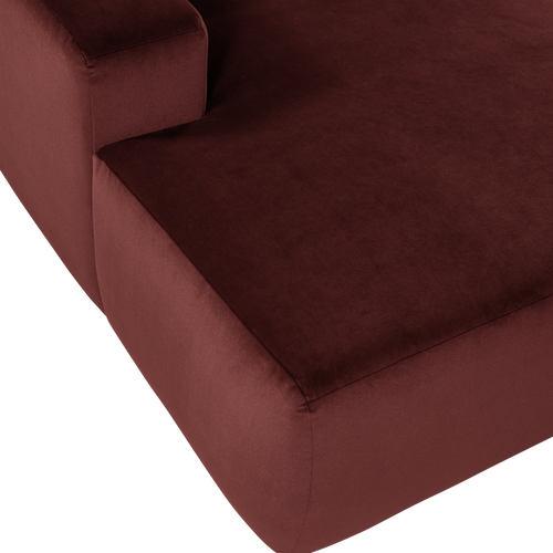 WOOOD chaise longue bank links Mojo Base - Velvet - K.bruin - 74x112x162
