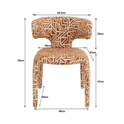 Kare Design Stoel Tobi Maze bruin