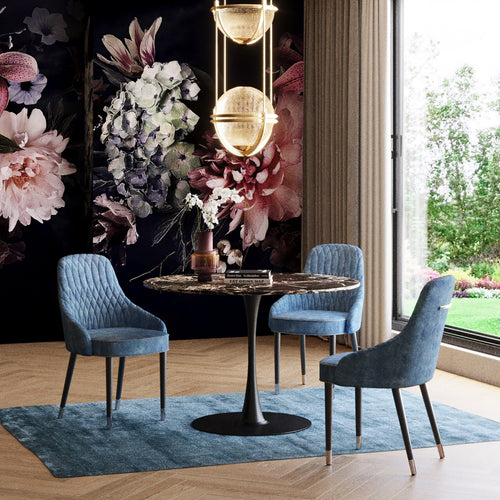 Kare Design Eettafel Schickeria Ø110cm marmerprint zwart - vtwonen shop