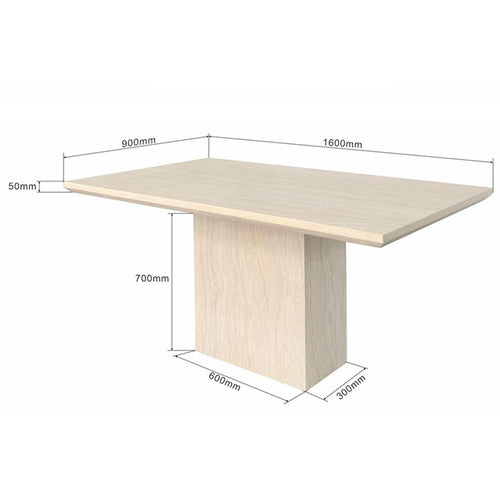 Kare Design Eettafel Travertino 160x90cm