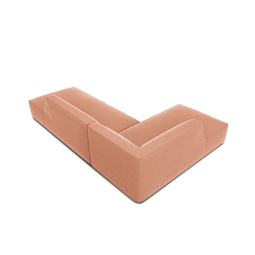 Cosmopolitan Design - Modulaire hoekbank links Siena 4-zits, flueel roze - 180x273x69cm