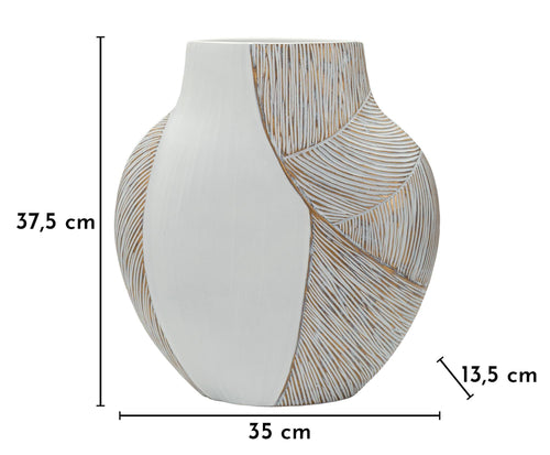 Mauro Ferretti vaas - 35x13,5x37,5 cm - wit