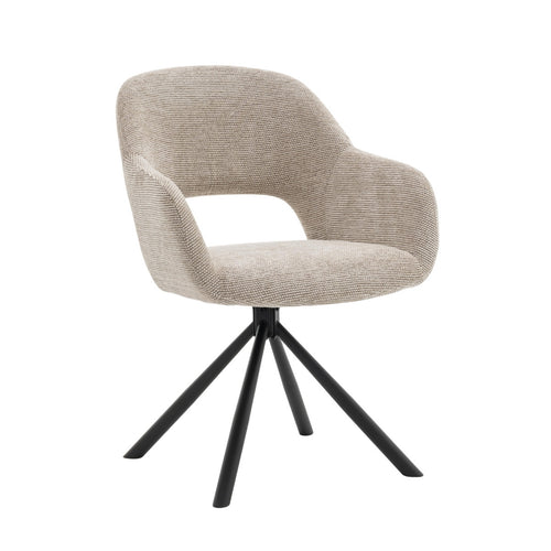 DÉJA Living Eetkamerstoel Livia - Taupe - Draaibaar - Set van 2 - vtwonen shop