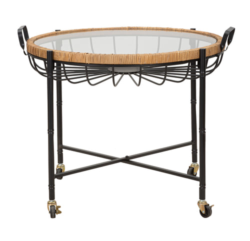Mauro Ferretti bijzettafel - 70,5x65x57 cm - zwart/bruin