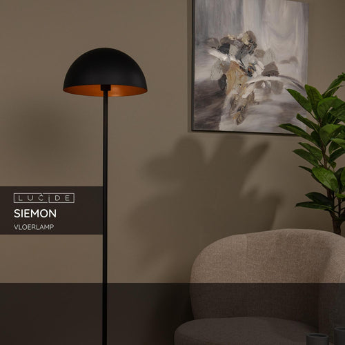 Lucide vloerlamp SIEMON - 1xE27 - Zwart