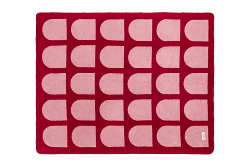 noo.ma GILLI Katoenen deken - Blossom Pink & Cherry Juice - vtwonen shop