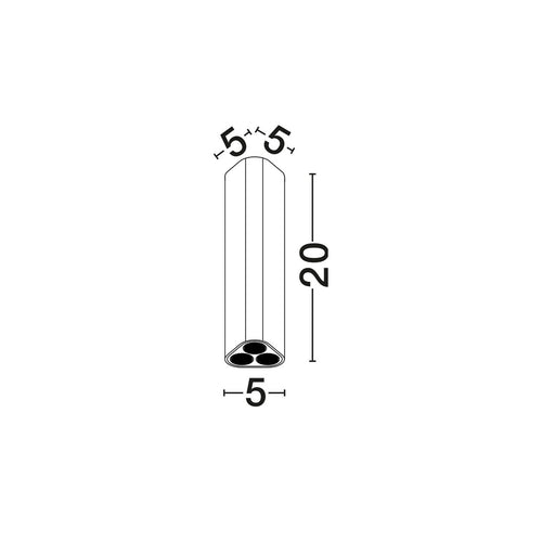 Nova Luce ETHO 20 cm opbouwdownlight zandzwart LED 6W 454lm 3000K