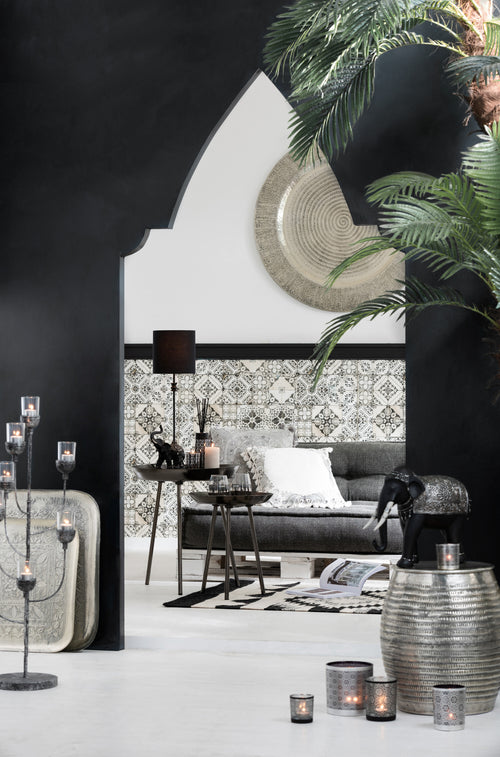 J-Line kussen Marokkaans Met Kwasten - polyester - grijs - vtwonen shop