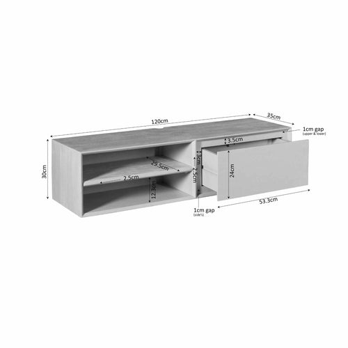 Starfurn - Tv meubel Ambiance - Taupe - 35x120x30 cm