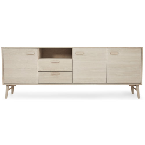 Furnhouse 4-deurs dressoir Porto - Witte olie - MDF, Eikenfineer - 42x212x79