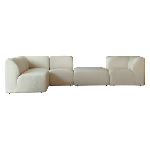 Tikamoon Modulaire bank van ecrukleurige stof, 5-6 zitplaatsen - Beige
