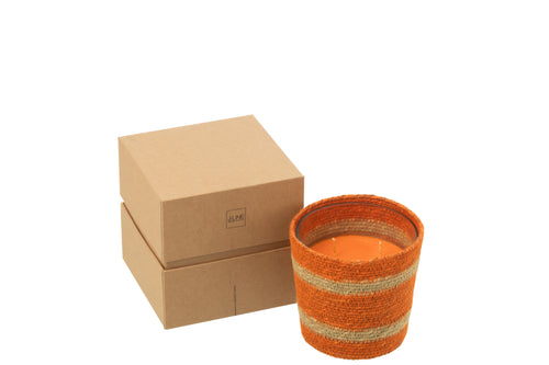 J-Line geurkaars Mand - Vanilla Escape - oranje - small - 45U