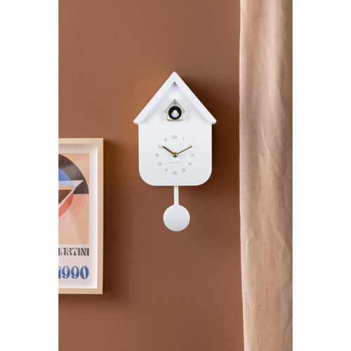 Karlsson wandklok Solo Color Cuckoo - wit - 8.5x21.5x41cm - vtwonen shop