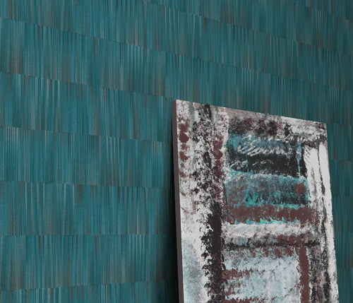 Erismann behang zigzag motief turquoise - 53 cm x 10.05 m - 661650 - vtwonen shop