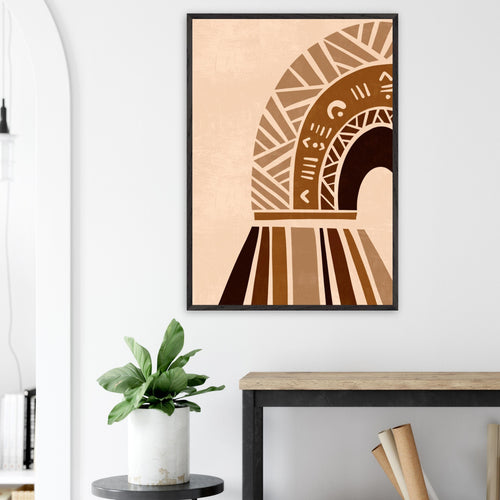 Artfulprints Poster Boho – Ethnic sunrise   - 70x100 cm - Bruin