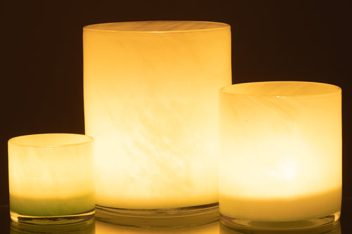 J-Line windlicht Jade - glas - lichtgroen - large - vtwonen shop