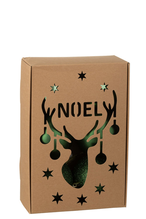 J-Line kerstbal - kunststof - champagne - doos van 6
