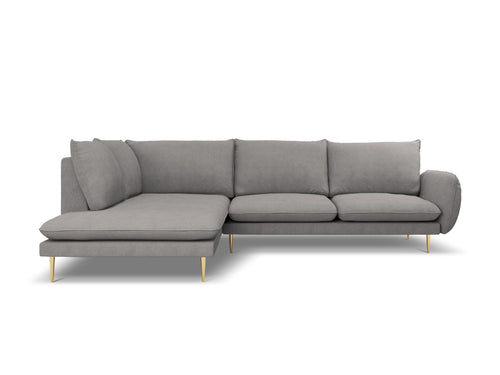 Cosmopolitan Design linker hoekbank Vienna 6-zits, structurele stof, donkergrijs - 185x275x95cm