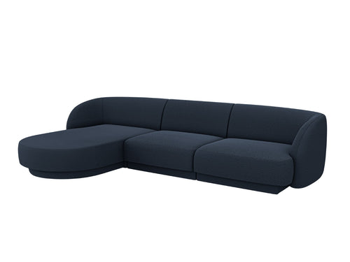 Micadoni Poef Miley 4-zits, boucle donkerblauw - 156x255x70cm