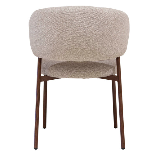 Giga Meubel Eetkamerstoel Feya - Beige/Walnoot - 51x53x81cm - Set van 2