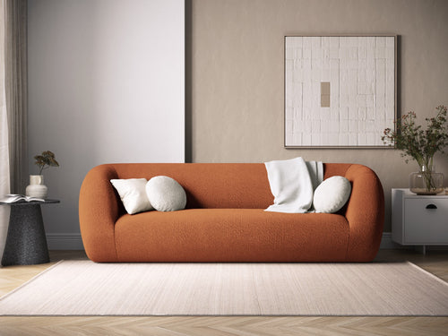 Cosmopolitan Design Bank Essen 3-zits, boucle, bruin - 95x230x86cm