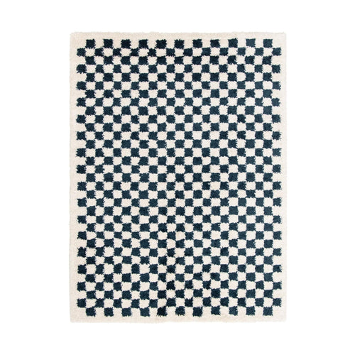 AFK Living vloerkleed  Checkers - shaggy - blauw - 120 x 170 cm - vtwonen shop