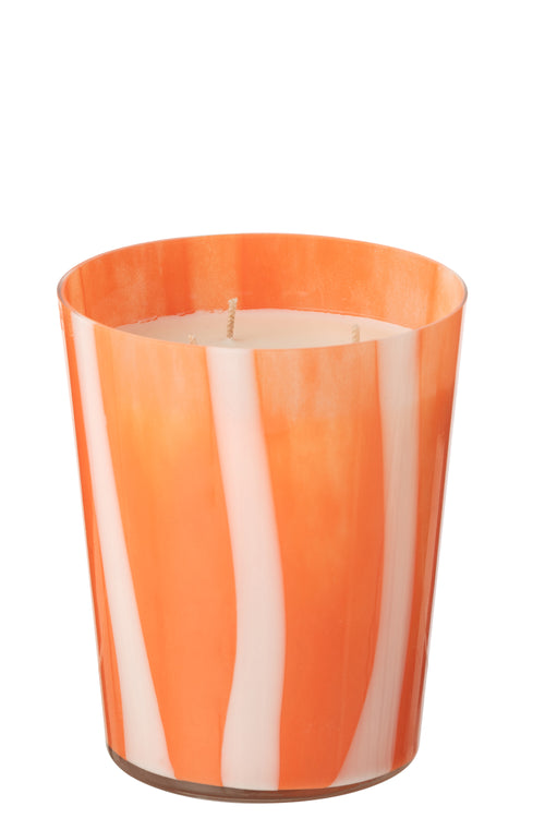 J-Line geurkaars Noa Strepen - oranje - medium - 68U - vtwonen shop