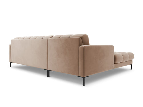 Cosmopolitan Design linker hoekbank Bali 5-zits, flueel, beige - 185x293x75cm
