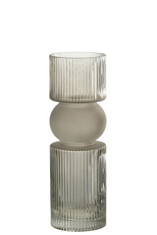 J-Line vaas/kaarshouder Snoep - glas - grijs - medium - vtwonen shop