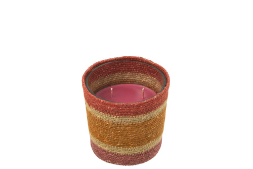 J-Line geurkaars Mand - Tender Rose - bordeaux - small - 45U