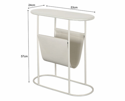 Brix bijzettafel Luna - wit - 24x53.5x57.5