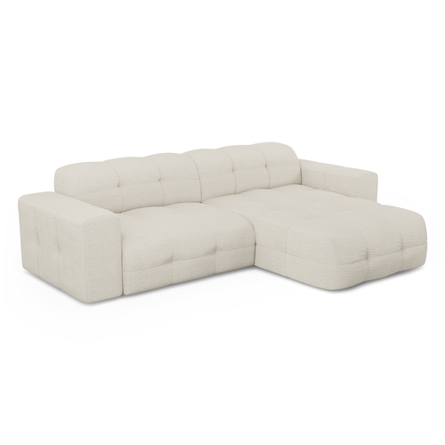 Sia Home - Hoekbank rechts MAEL - Bouclette stof - Crème - 230cm - vtwonen shop