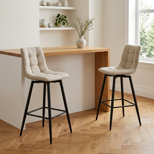 Calicosy - Set van 2 krukken SIA - Beige 51x42x94 cm