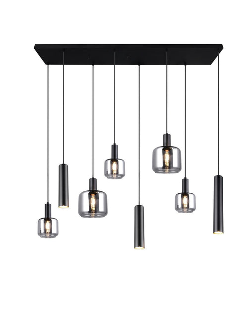 Trio Leuchten hanglamp Mataro - 8 lichts - 118  x 150   cm - zwart - vtwonen shop