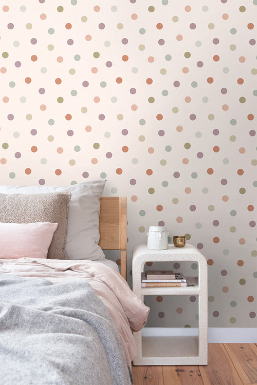 ESTAhome behang stip roze en meerkleurig - 50 x 900 cm - 131624