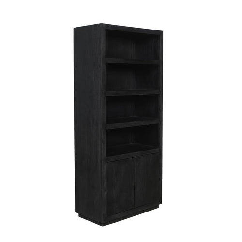 StarFurn Boekenkast Brussel - Zwart Hout - 90x45x200cm