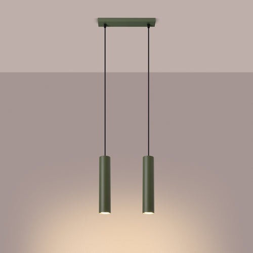 Sollux Lighting Hanglamp LAGOS 2 olijfgroen - 30x6x105cm