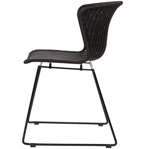 WOOOD tuinstoel Wings - Polyester - Zwart - Set van 6