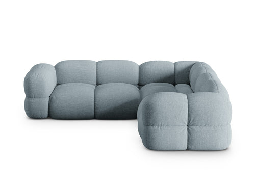 Cosmopolitan Design Symmetrische hoekbank Loretto 4-zits, structurele stof pastelblauw - 250x250x68cm