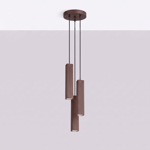 Sollux Lighting Hanglamp RAYO 3P bruin - 20x20x108cm