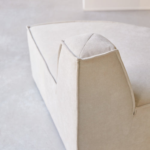 Tikamoon Modulaire loungefauteuil met brede hoek van beige stof - Beige