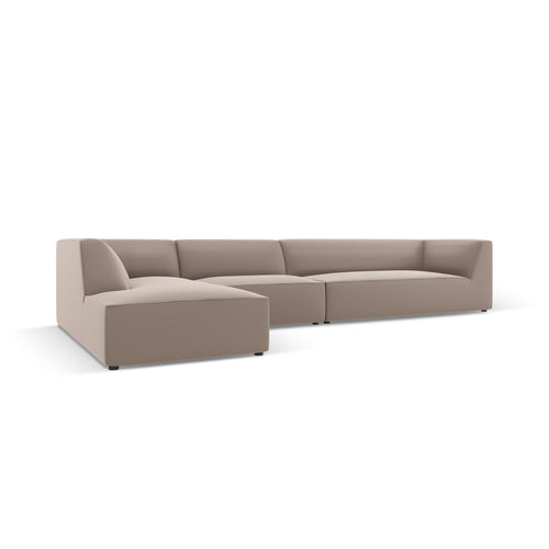 Cosmopolitan Design - Modulaire hoekbank links Siena 5-zits, imitatieleer lichtbruin - 180x366x69cm