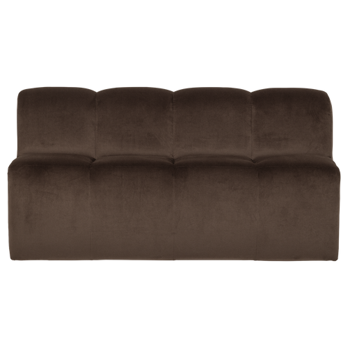 WOOOD eetbank 164 cm met rugleuning Mojo - Velvet - Bruin - 83x164x73