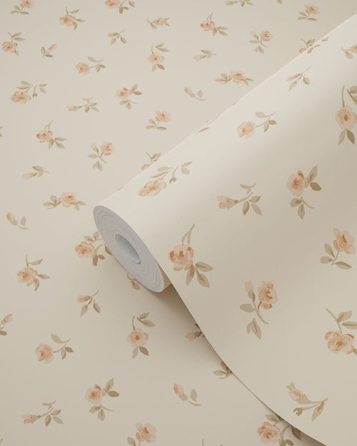 ESTAhome behang vintage bloemetjes beige - 53 cm x 10.05 m - 139834