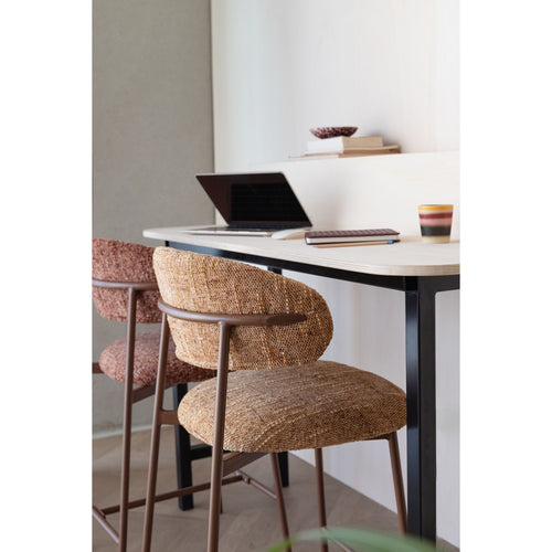 Housecraft Living Claes Barkrukken rugleuning 65 cm Gemêleerd Okergeel - Set van 2