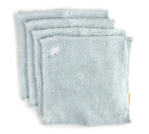 FiliBabba Handdoek 15 x 15 x 5 cm – Blauw biologisch katoen