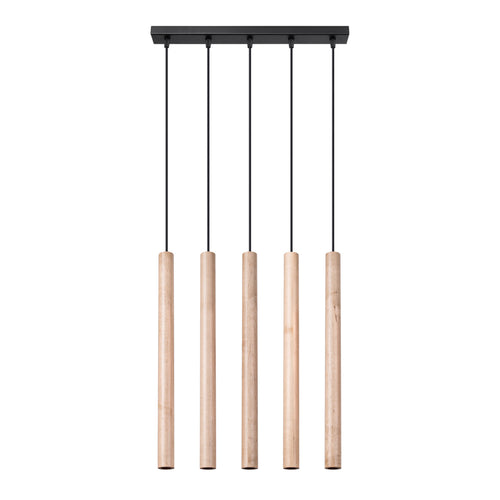 Sollux Lighting Hanglamp PASTELO 5L hout - 45x5x100cm