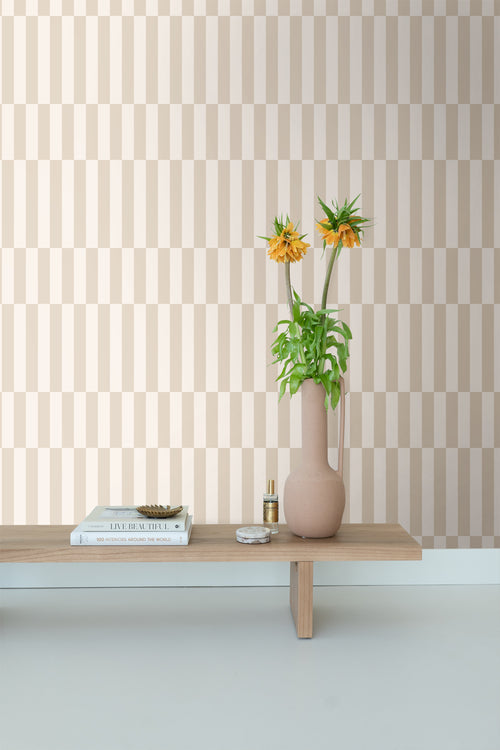 ESTAhome behang strepen beige - 50 x 900 cm - 131211 - vtwonen shop