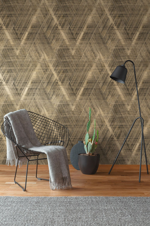 A.S. Création behang grafisch motief goud en zwart - 53 cm x 10.05 m - AS-388245