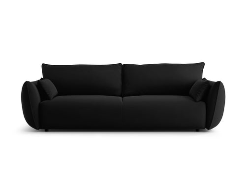 Cosmopolitan Design Slaapbank met opbergdoos Matera 3-zits, flueel zwart - 108x240x86cm